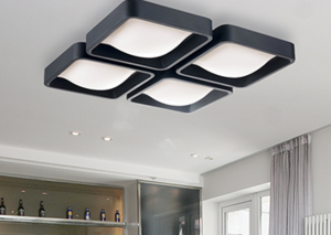 SQUARE BLACK CEILING LAMP